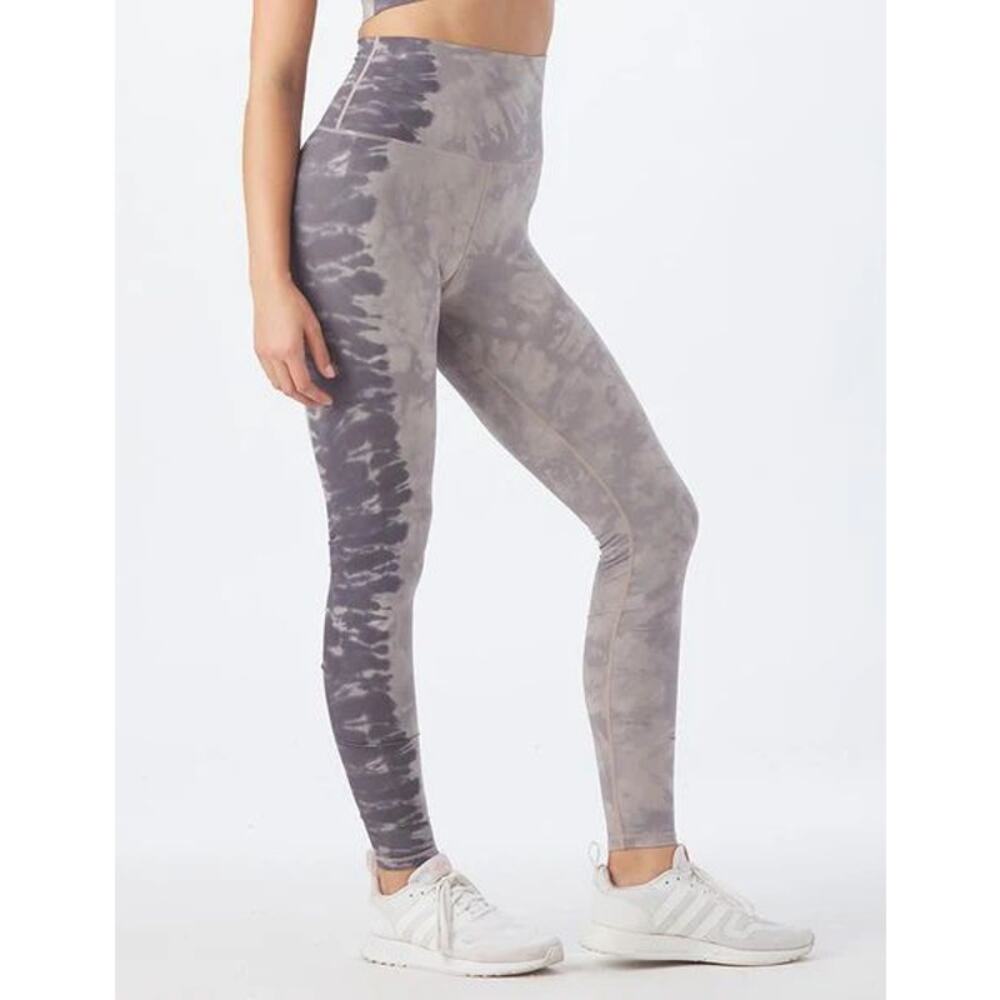 Glyder High Waist Pure Legging Small Oatmilk/Mocha Tie-Dye Gray Activewear Yoga
